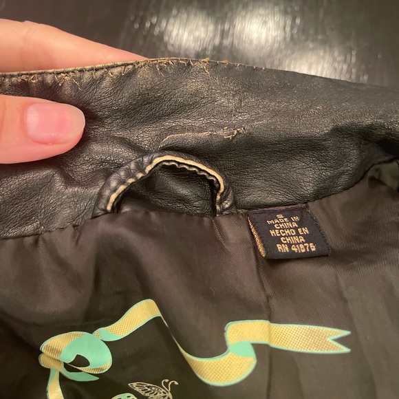 💜 5 for $25 or 3 for $18 Big chill black distressed faux leather motto j… - Picture 9 of 10